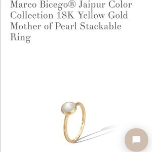 Marco Bicego Mother of Pearl Jaipur Stacking Ring, Size 7